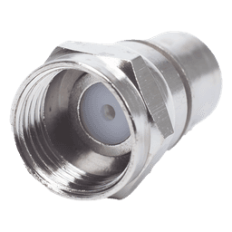 Conector F Macho, Plegable con PIN para Cable RG-6, Cuerpo de Bronce Niquelado.