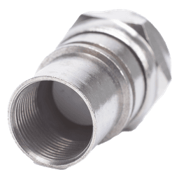 Conector F Macho, Plegable con PIN para Cable RG-6, Cuerpo de Bronce Niquelado.