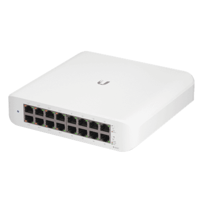Switch UniFi Lite Administrable PoE de 16 Puertos 10/100/1000 Mbps (8 puertos 802.3af/at), 45 W 