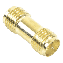 Adaptador Barril de SMA Hembra Inverso a SMA Hembra Inverso, Oro/ Oro/ Teflón,