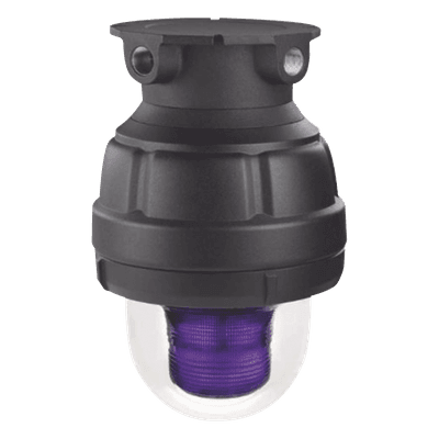 Luz estroboscópica a prueba de explosiones UL y cUL para Clase I, División 1, Grupo C y D; Clase I, División 2, Grupos A y B; Clase II, División 1, Grupos E, F y G; Clase III , 24 Vcd, color Magenta, montaje no incluido