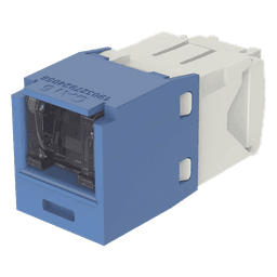 Conector Jack RJ45 Estilo TG con Ventana, Mini-Com, Categoría 6, de 8 Posiciones y 8 Cables, Color Azul