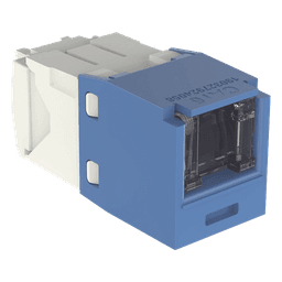 Conector Jack RJ45 Estilo TG con Ventana, Mini-Com, Categoría 6, de 8 Posiciones y 8 Cables, Color Azul