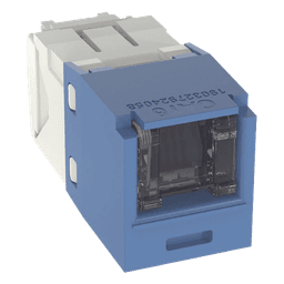 Conector Jack RJ45 Estilo TG con Ventana, Mini-Com, Categoría 6, de 8 Posiciones y 8 Cables, Color Azul