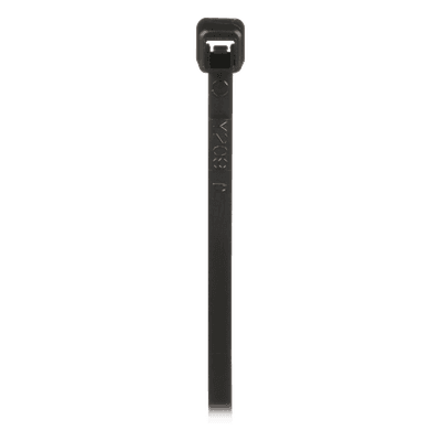 Cincho de Nylon 6.6 de Bloqueo, 203 mm largo x 2.5mm ancho, Color Negro, Exterior Resistente a Rayos UV, Paquete de 1000pz