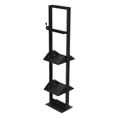 Kit de Rack Estándar 19", 45 UR con 2 Charolas  y PDU (8 tomas). Ideal para UPS y Servidores tipo Torre.