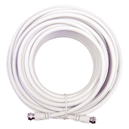 Jumper Coaxial con Cable Tipo RG-6 en Color Blanco de 15.24 Metros (50 Pies) de Longitud y Conectores F Macho en Ambos Extremos. 75 Ohm de Impedancia.