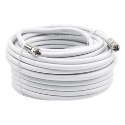 Jumper Coaxial con Cable Tipo RG-6 en Color Blanco de 15.24 Metros (50 Pies) de Longitud y Conectores F Macho en Ambos Extremos. 75 Ohm de Impedancia.