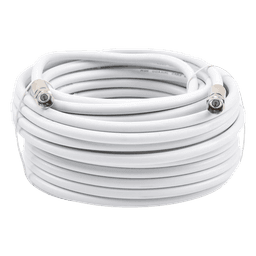 Jumper Coaxial con Cable Tipo RG-6 en Color Blanco de 15.24 Metros (50 Pies) de Longitud y Conectores F Macho en Ambos Extremos. 75 Ohm de Impedancia.