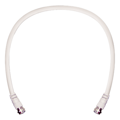 Jumper Coaxial con Cable Tipo RG-6 en Color Blanco de 60.96 Centímetros (24 Pulgadas) de Longitud y Conectores F Macho en Ambos Extremos. 75 Ohm de Impedancia.