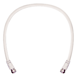 Jumper Coaxial con Cable Tipo RG-6 en Color Blanco de 60.96 Centímetros (24 Pulgadas) de Longitud y Conectores F Macho en Ambos Extremos. 75 Ohm de Impedancia.