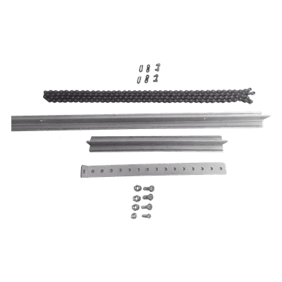 Extensión de Riel Tipo T para Portones / 1 Metro / Cadena de Alta Resistencia 2 mts / Conector Modular para Múltiples Secciones / Compatible con ACCESSRAILT3 / Bracket y Tornillería Incluidos