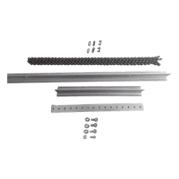 Extensión de Riel Tipo T para Portones / 1 Metro / Cadena de Alta Resistencia 2 mts / Conector Modular para Múltiples Secciones / Compatible con ACCESSRAILT3 / Bracket y Tornillería Incluidos