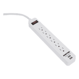 Multicontacto con 6 contactos aterrizados y 2 puertos usb.