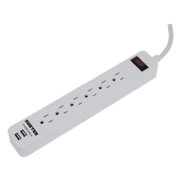 Multicontacto con 6 contactos aterrizados y 2 puertos usb.