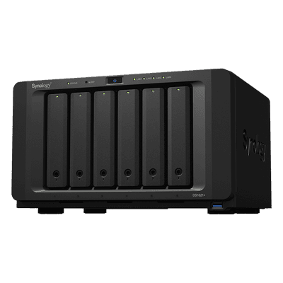 NAS Synology DiskStation DS1621+ | 6 Bahías | Procesador AMD Ryzen V1500B | 4 GB DDR4 ECC | Expansión Hasta 16 Bahías | 2 Ranuras M.2 NVMe | Puerto 10GbE RJ-45 | Compatibilidad RAID | Btrfs | Virtualización | Caché SSD.