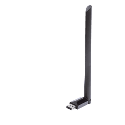 Adaptador  USB inalámbrico doble banda AC 600 Mbps, antena de alta ganancia.