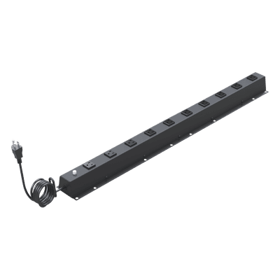 PDU Vertical de 10 Contactos (NEMA 5-15R). Volt. Ent./Sal.: 120Vca/15A compatible con Racks EIRL y EIQR. 