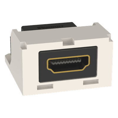 Módulo Acoplador HDMI 2.0, Hembra a Hembra Tipo-A, Categoría 2, Uso en 2 Puertos Mini-Com, Color Blanco Mate
