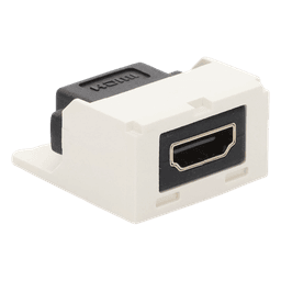 Módulo Acoplador HDMI 2.0, Hembra a Hembra Tipo-A, Categoría 2, Uso en 2 Puertos Mini-Com, Color Blanco Mate