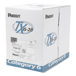 Bobina de Cable UTP 305 Metros (1000 Pies) de Cobre TX6-28Æ, Azul, Categoría 6, Diámetro Reducido (28 AWG), CM/LSZH, de 4 Pares