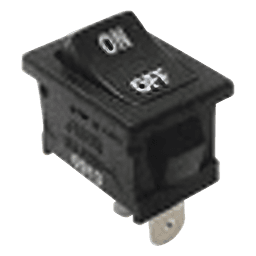 Interruptor Rocker SPST Off-On, Poliamida Negro, 11 Amp., Hasta 125 Vca, Contacto en Plata, 4.8 mm