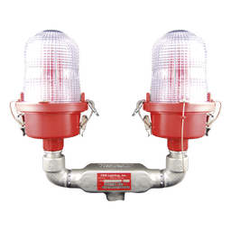 Lámpara de Obstrucción Roja Certificada/ Luz Fija Tipo L-810 Doble LED/ 120 - 240 Vca/ Luz Infraroja