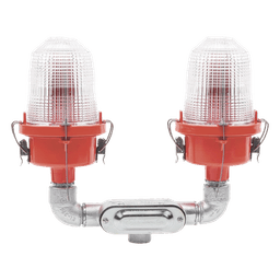 Lámpara de Obstrucción Roja Certificada/ Luz Fija Tipo L-810 Doble LED/ 120 - 240 Vca/ Luz Infraroja