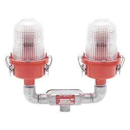 Lámpara de Obstrucción Roja Certificada/ Luz Fija Tipo L-810 Doble LED/ 120 - 240 Vca/ Luz Infraroja