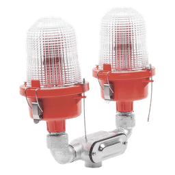 Lámpara de Obstrucción Roja Certificada/ Luz Fija Tipo L-810 Doble LED/ 120 - 240 Vca/ Luz Infraroja