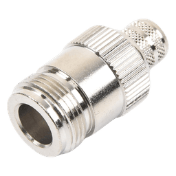 Conector N Hembra Inverso de Anillo Plegable para Cables 9913, RG-8/U, LMR-400, Grupo I, Níquel/ Oro/ Teflón.