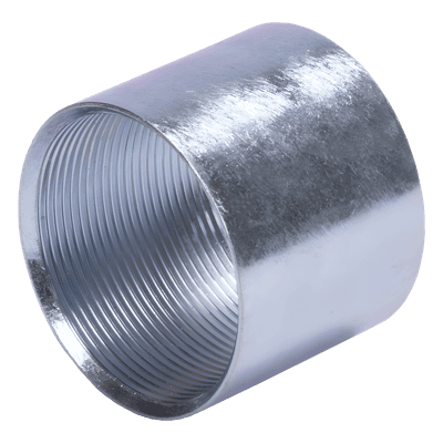 Cople 3/4" (19mm) con rosca galvanizado etiqueta amarilla