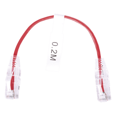 Cable de Parcheo Slim UTP Cat6 - 20 cm (7.87 Pulgadas) Rojo Diámetro Reducido (28 AWG)