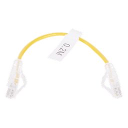 Cable de Parcheo Slim UTP Cat6 - 20 cm (7.87 Pulgadas) Amarillo Diámetro Reducido (28 AWG)