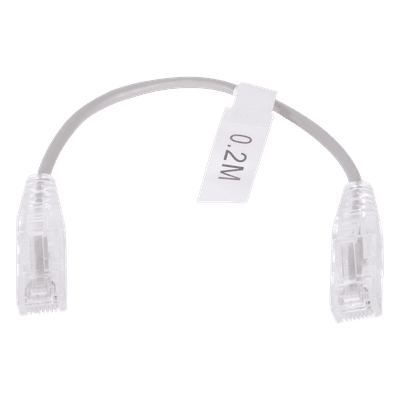 Cable de Parcheo Slim UTP Cat6 - 20 cm (7.87 Pulgadas) Gris Diámetro Reducido (28 AWG)