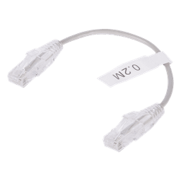 Cable de Parcheo Slim UTP Cat6 - 20 cm (7.87 Pulgadas) Gris Diámetro Reducido (28 AWG)