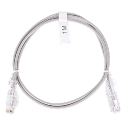 Cable de Parcheo Slim UTP Cat6 - 1 Metro (3.28 Pies), Gris, Diámetro Reducido (28 AWG)
