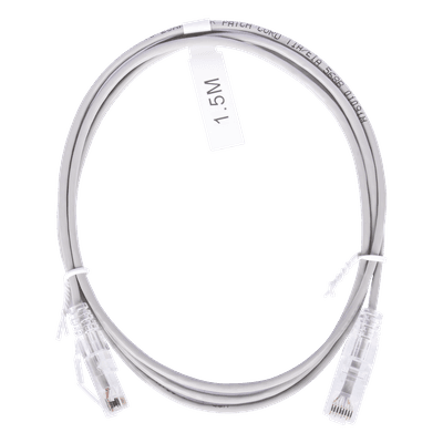 Cable de Parcheo Slim UTP Cat6 - 1.5 Metros (4.92 Pies) Gris Diámetro Reducido (28 AWG)