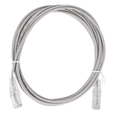 Cable de Parcheo Slim UTP Cat6 - 2 Metros (6.56 Pies) Gris Diámetro Reducido (28 AWG)