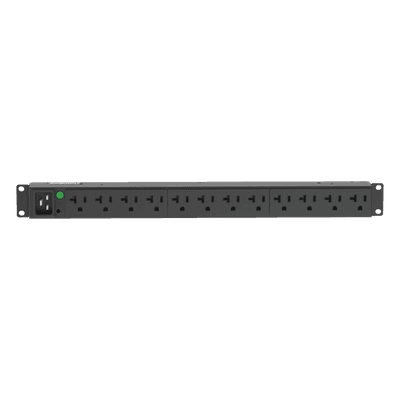 PDU Básico para Distribución de Energía, Enchufe de Entrada NEMA L5-20P, Con 12 Contactos NEMA 5-20R, Instalación Horizontal de 19in, 1UR, 20 Amp, 120 Vca