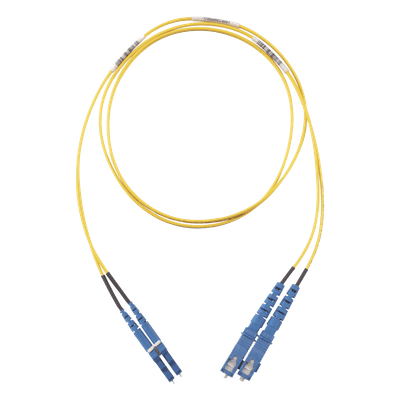 Jumper de Fibra Optica Monomodo 9/125 OS2, LC-SC Duplex, OFNR (Riser), Color Amarillo, 5 Metros (16.40 Pies)