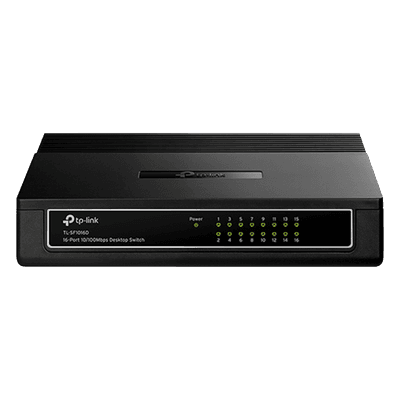 Switch no administrable de 16 puertos 10/100 Mbps para escritorio