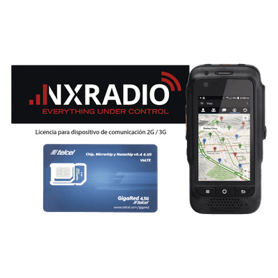 KIT Radio TE580PLUS + Licencia NXRADIOTERMINAL + SIM Telcel 1GB
