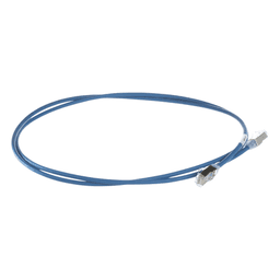 Patch Cord Cat6A, Diametro Reducido 28 AWG, Blindado S/FTP, CM/LS0H, 1 Metro (3.28 Pies), Color Azul