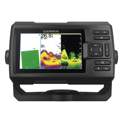Fishfinder STRIKER™ Vivid 5cv / Pantalla WVGA a Color 5.0" / Resolución 800x480 píxeles / Receptor GPS Integrado / Sonda Tradicional Frecuencia Dual / ClearVü / Potencia de Transmisión 500 W (RMS) / IPX7 / Quickdraw Co