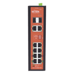Switch PoE Industrial No administrable / Puertos 1-2 PoE 802.3 af/at y PoE 24 Vcc Pasivo 30W / Puertos 3-4 PoE 802.3 af/at/bt Hasta 60W / Puertos 5-8 PoE 802.3 af/at Hasta 30W / Los 8 puertos son Gigabit + 2 SFP combo / Presupuesto 300W