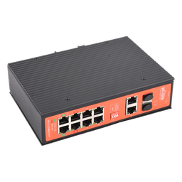 Switch PoE Industrial No administrable / Puertos 1-2 PoE 802.3 af/at y PoE 24 Vcc Pasivo 30W / Puertos 3-4 PoE 802.3 af/at/bt Hasta 60W / Puertos 5-8 PoE 802.3 af/at Hasta 30W / Los 8 puertos son Gigabit + 2 SFP combo / Presupuesto 300W