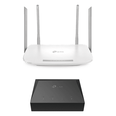 Kit de ONU Gigabit XZ000G3 con Router Router Inalámbrico ISP doble banda AC, Hasta 1167 Mbps, 4 antenas externas omnidireccional, Puertos Gigabit