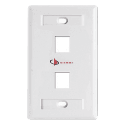 Placa de Pared Keystone de 2 Salidas, Color Blanco, para Jacks Keystone Z-MAX y MAX