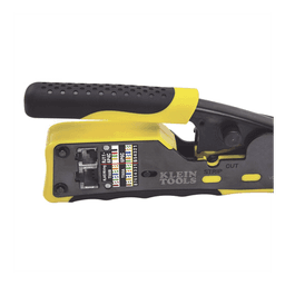 Ponchadora/Pelacables/Cortacables con Matraca para Conectores Pass-Thru RJ45 y Conectores Estándar RJ11/RJ12.